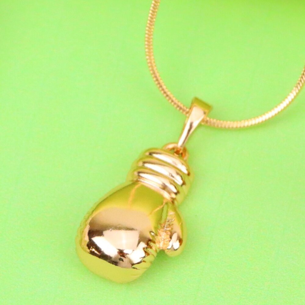 "Boxing Glove Rose Gold Pendant for Sporty Charm, XPPT1285